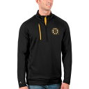 ショッピング秋冬 アンティグア メンズ ジャケット＆ブルゾン アウター Boston Bruins Antigua Generation QuarterZip Pullover Jacket Black/Gold
