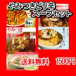 【2セット以上購入でプレゼント付き】送料無料★やみつきピリ辛スープセット（チゲスープ・韓国風スープ・激辛麻婆スープ・冷や汁・キムチクッパ）【RCPmara1207】