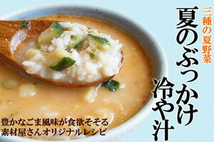 3種の夏野菜　夏のぶっかけ冷や汁 （3食入り）フリーズドライの水で溶かす冷や汁■賞味期限2013.5.14アスザックフーズ　【マラソン201207_食品】【RCPmara1207】●数量限定●宮崎でも埼玉でも山形でもない！！当店オリジナルの冷や汁登場　ゴマみそベースでミョウガ、青じそ、ズッキーニの夏野菜入り　暑い夏に涼しくご飯