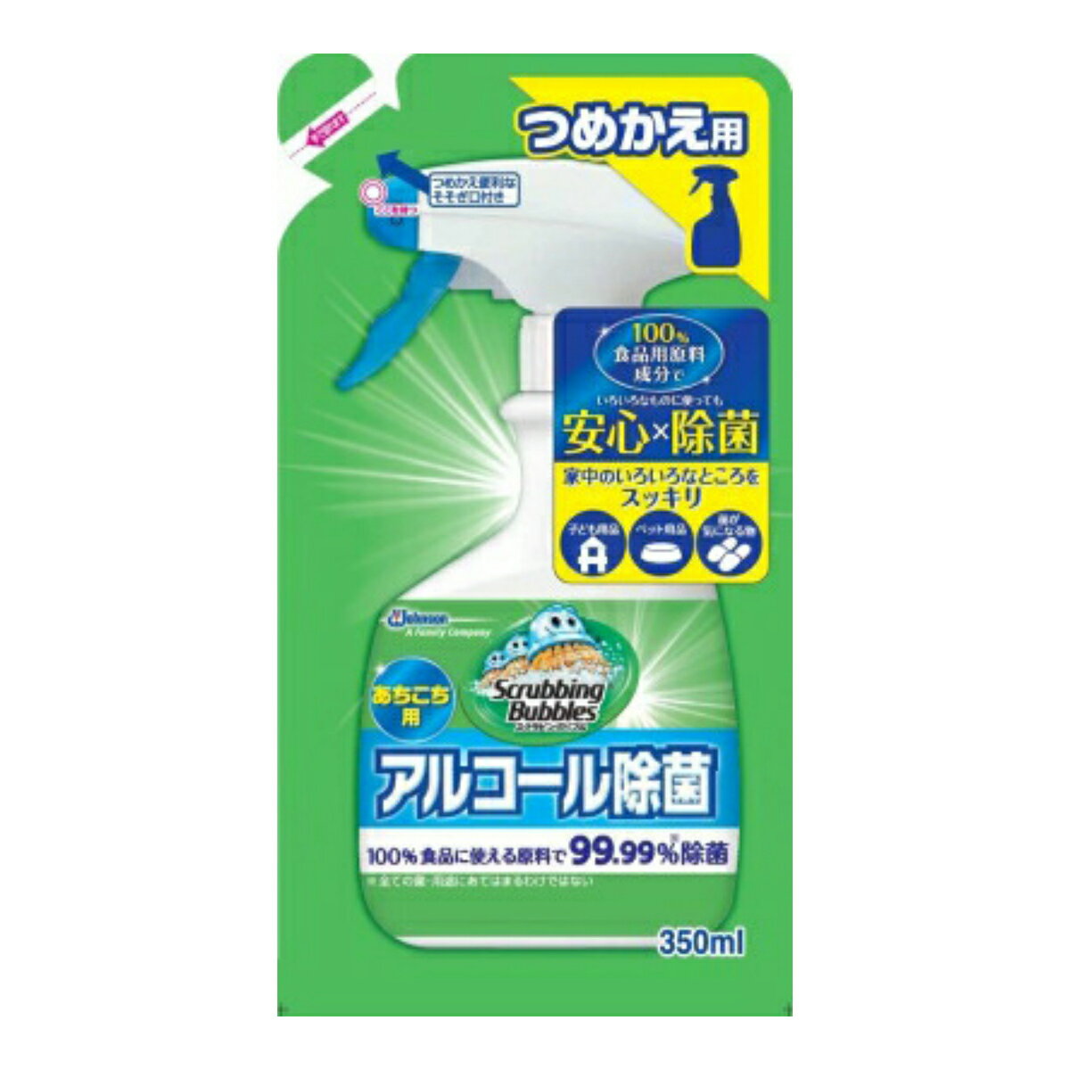 【送料込・まとめ買い×018】ジョンソン　スクラビングバブル　アルコール除菌 あちこち用 つめかえ用 350ml×018点セット（4901609008649）