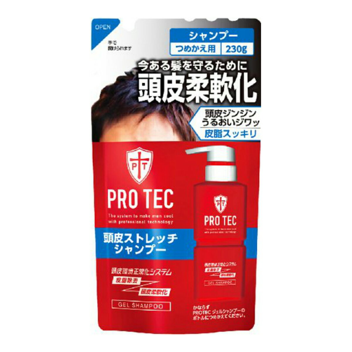 ライオン PRO TEC ( プロテク ) 頭皮ストレッチ シャンプー つめかえ用 230g ( 4903301231189 )