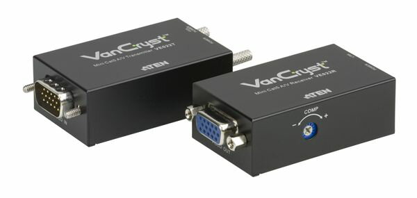 ATEN カテゴリ5オーディオ・VGA Mini エクステンダー【VE022】【31,500円以上送料無料】【3年保証付き】カテゴリ5eケーブルでオーディオ・ビデオ信号が最大150mまで延長可能