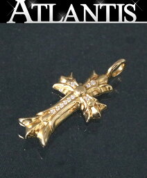 CHROME HEARTS 銀座店 新品 <strong>クロムハーツ</strong> 22K ダブルCHクロス XS パヴェダイヤ チャーム ペンダント ゴールド 94767