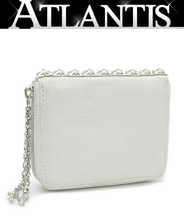CHROME HEARTS 銀座店 クロムハーツ 3サイドジップ ウォレット ペーパーチェーン ベイビーファットクロス 財布 レザー SV925 白 99250