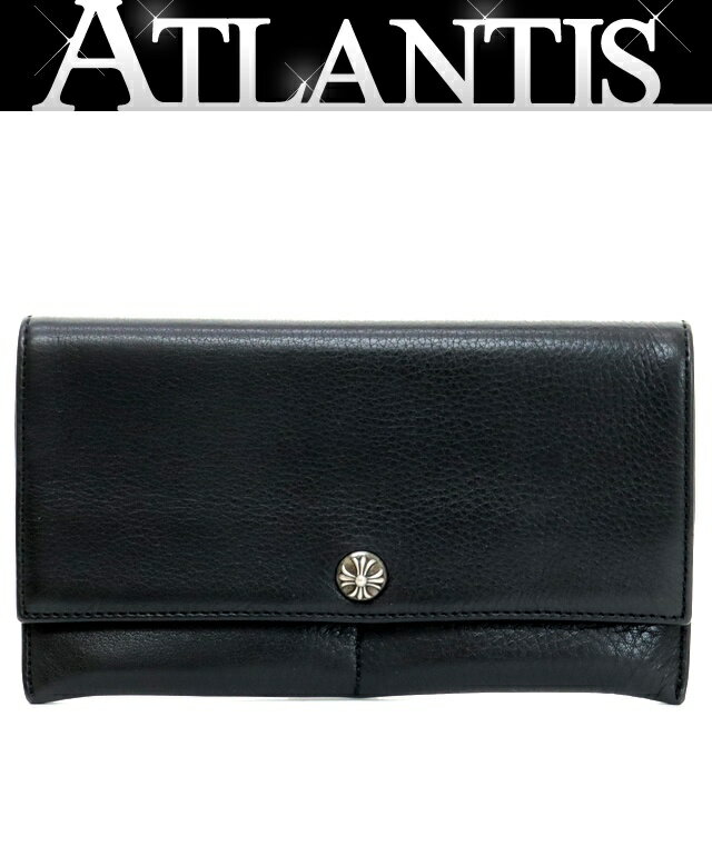 CHROME HEARTS 銀座店 クロムハーツ 美品 DBL CARD ダブルカードウォレット 長財布 メンズ レザー SV925 黒 99439