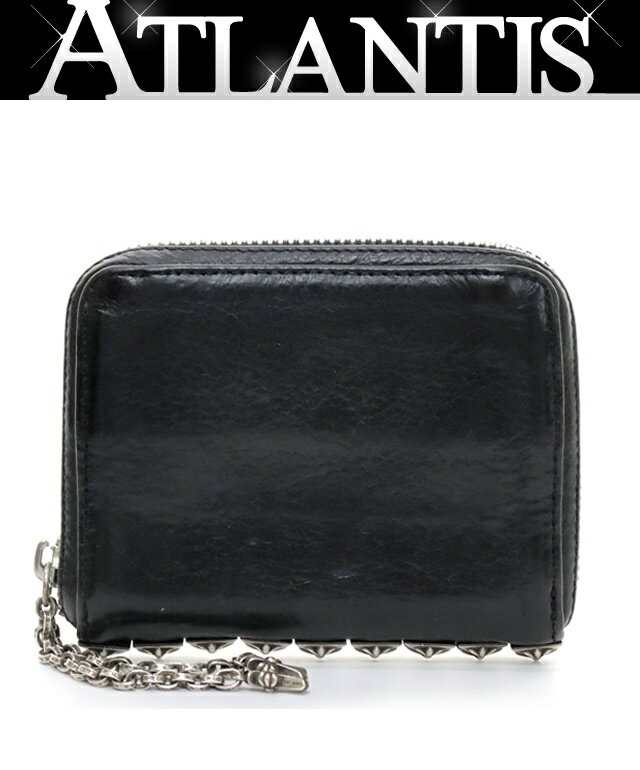 CHROME HEARTS 銀座店 クロムハーツ 3サイドジップ ウォレット ペーパーチェーン ベイビーファットクロス 財布 メンズ レザー SV925 黒 99782