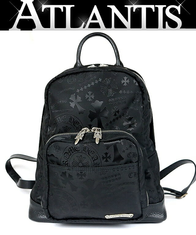 CHROME HEARTS 銀座店 クロムハーツ 新品 7TH GRADE MINI CHプラス ナイロン総柄 バックパック メンズ レザー シルバー SV925 黒 100386