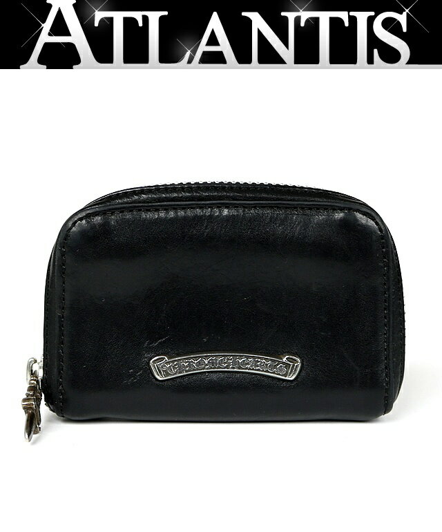 CHROME HEARTS 銀座店 クロムハーツ ラウンドファスナー コインケース 小銭入れ メンズ レザー シルバー SV925 黒 100807