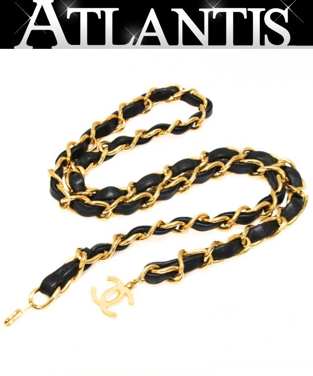 美品 シャネル CHANEL ヴィンテージ ココマーク チェーンベルト ゴールド 【72593】