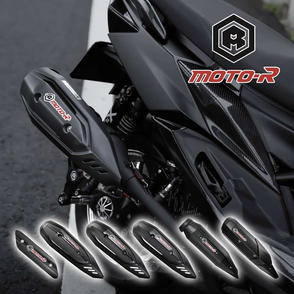 MOTO-R 1〜5型シグナスX CYGNUS X BWS125 BWS X BWS R M1-Sマフラー GTS-Cヒートガード 150〜160cc向け