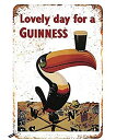 【中古】【輸入品・未使用未開封】Swono Beer ポスター ブリキ製 看板 Long Billed Parrot Hold Beer Lovely Day for a Guinness ヴィ..