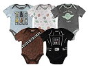 【中古】【輸入品・未使用未開封】Disney Boys' Star Wars Infant Short Sleeve Onesie Bodysuits Baby Costumes Multi Pack 5Pack-Mul..