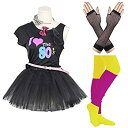 【中古】【輸入品・未使用未開封】FUNDAISY Gilrs 80年代コスチュームアクセサリー ファンシー衣装ドレス 1980年代テーマパーティー用品 (14~16歳、ブラック)