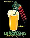 ショッピング20インチ 【中古】【輸入品・未使用未開封】Gピアナ作Brasserie Lengrand Beer Frog ビンテージ広告ポスタープリント 16x20インチ