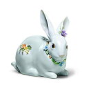 【中古】【輸入品・未使用未開封】リヤドロ LLADRO 人形 花飾りの白うさぎ2 01006098