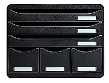 レターケース ビッグボックスプラス 3段+小物ポケット ブラック（エグザコンタ）