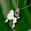 誕生石 犬 ネックレス アクアマリン 一粒 ペンダント スタンダードプードル シルバー925 sv925 いぬ イヌ 犬モチーフ 3月誕生石 チェーン 人気 宝石 ファッション