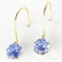 18金 ピアス メンズ タンザナイトピアス フックピアス イエローゴールドk18 シンプルピアス k18 天然石 男性用 宝石 揺れるピアス 送料無料