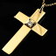 【送料無料】一粒 ダイヤモンド ネックレス ペンダント 0.1ct 一粒 クロス イエローゴールドK18 ダイヤ チェーン 人気 18金 贈り物 誕生日プレゼント ギフト ファッション