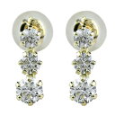 18金 ピアス 【送料無料】ダイヤモンドピアス トリロジー ダイヤ3石 スリーストーン イエローゴールドk18 18金 天然石 ダイヤ 贈り物 誕生日プレゼント ギフト ファッション 妻 嫁 奥さん 女性 彼女 娘 母 祖母 パートナー