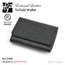 伊東屋 ITO-YA 銀座 伊東屋 イトーヤ ROMEO ロメオ RLC-22BK Embossed Leather クロコ型押しシリーズ Tri-Fold Wallet 三つ折り財布 小銭入れ カラー:ブラック 牛革 レザー 本革 エンボス加工