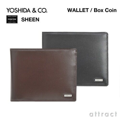 【送料無料】YOSHIDA & Co./吉田カバン PORTER/ポーター SHEEN/シーン・110-02921 Wallet/ウォレット 二つ折り財布（BOX型小銭入れ）カラー：ブラック、ブラウン（ビジネス・カジュアル）