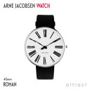 アルネ ヤコブセン ウォッチ Arne Jacobsen Watch ローゼンダール ROSENDAHL ローマン Roman 40mm (シルバー × ホワイト) 腕時計 レザーバンド (ブラック & シルバー) クォーツ ステンレス 北欧 デンマーク ファッション 【RCP】【smtb-KD】