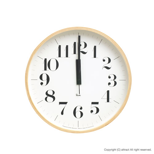 【到着後レビューを書いてプレゼント！】【送料無料】Lemnos/レムノス Riki Clock/リキ クロック太字 Mサイズ（電波時計） WR-0711M 壁掛け時計 掛時計 時計 ウォールクロック デザイン：渡辺 力 （インテリア/デザイン/雑貨） 