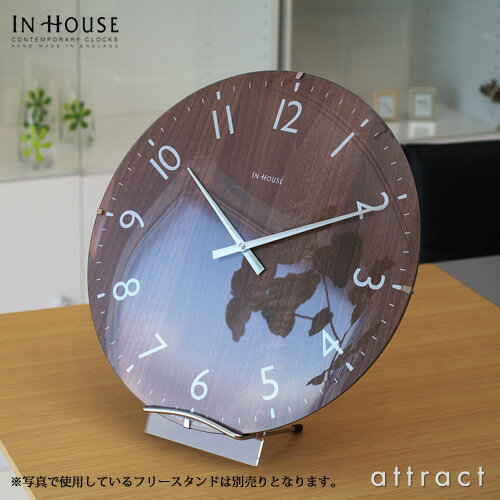 【送料無料】IN HOUSE/インハウスDOME CLOCK/ドームクロック(L) Φ40cm壁掛け時計カラー：ウォルナット、ビーチウッド、ホワイト(英国製/ウォールクロック)(新築祝い/結婚祝い/ギフト)※フリースタンド別売