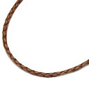 引き輪/留め具付。 太さ約3.3mm/長さ約75cm/ヴィンテージチョコブラウン【編込みレザーネックレス】革ひも