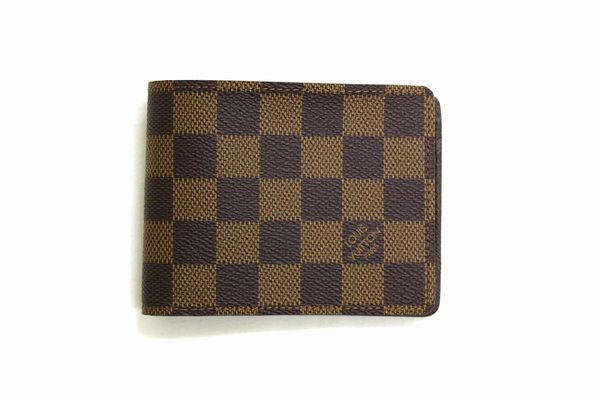 LOUIS VUITTON ダミエ ミュルティプル 二つ折り 財布 札入れ 【未使用品】 【送料無料】 【質屋出店】 【財布】 【メンズ】  