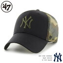47Brand ヤンキース キャップ NY ニューヨーク カモフラ メッシュ スナップバック 47