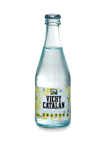 ヴィッチーカタラン（VICHY CATALAN） 天然発砲炭酸水 グラス(ビン) 1ケース（250ml×24本） [硬度82.0/軟水/スペイン産]世界のミシュラン三つ星シェフに支持される塩気のある天然炭酸水