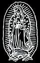 カッティングステッカー【マリア(小)】　（全4色　ホワイト/ブラック/レッド/ブルー）車にメキシコの聖母グアダルーペのデカール転写ステッカー