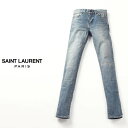 【店内全品送料無料キャンペーン中】サンローラン SAINT LAURENT PARIS ダーティライトブルーデニム ダメージ&リペア加工 ニーパッチスキニージーンズ (15.5CM) HEDI SLIMANE エディスリマン 394100 Y847M 4165 D02 M/SK-LW