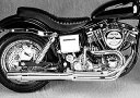 【マフラー】※送料無料※サンダーヘッダー ショベルヘッド ビックツインモデル用 ブラック ハーレーパーツ