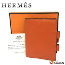 HERMES エルメスアジェンダミニ 手帳カバーオレンジ レザー□のF刻印 アジェンダ【中古】エルメス 小物 aq144