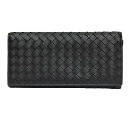 ボッテガヴェネタ　BOTTEGA　VENETA　442556　イントレチャート 　長財布　札入れ　小銭入れなし　ブラック　黒　メンズ　長財布【中古】ボッテガ　長財布　メンズ aq8340