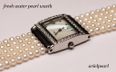 真珠パールブレスレット　淡水真珠5連パール腕時計、ウオッチ4-5mm5連ホワイトカラー淡水パール冠婚葬祭、レディース、通販、
