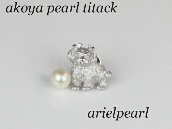 真珠パールブローチアコヤ真珠7.0〜7.5mmマルチーズシルバーパールタイタックブローチ動物シリーズ13312(14167)伊勢志摩レディース、通販、　05P3Aug12
