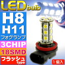 送料無料 18連LEDフォグランプH8/H11フラッシュty...