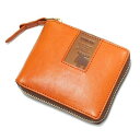 [moz]モズラウンドファスナー 二つ折り財布(ZNWS-86091)(ORBR)オレンジ×ブラウン