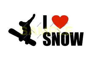 I LOVE SNOW ステッカースノーボード4(Lサイズ)