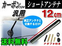 カーボンアンテナ黒12cm◆【メール便 送料無料】汎用シームレス ショートアンテナブラック120mm車載用ユーロタイプ アンテナネジ径M5 M6対応純正 交換用ルーフトップアルミ製ウェットカーボン調ヨーロッパ車ロッドFM/AM【RCP】