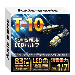 大型アルミヒートシンク搭載新型T10/T16ウェッジ9連高輝度3チップLED 2個1セットポジションランプ/<strong>バックランプ</strong>【メール便発送 時間指定不可】(SM)