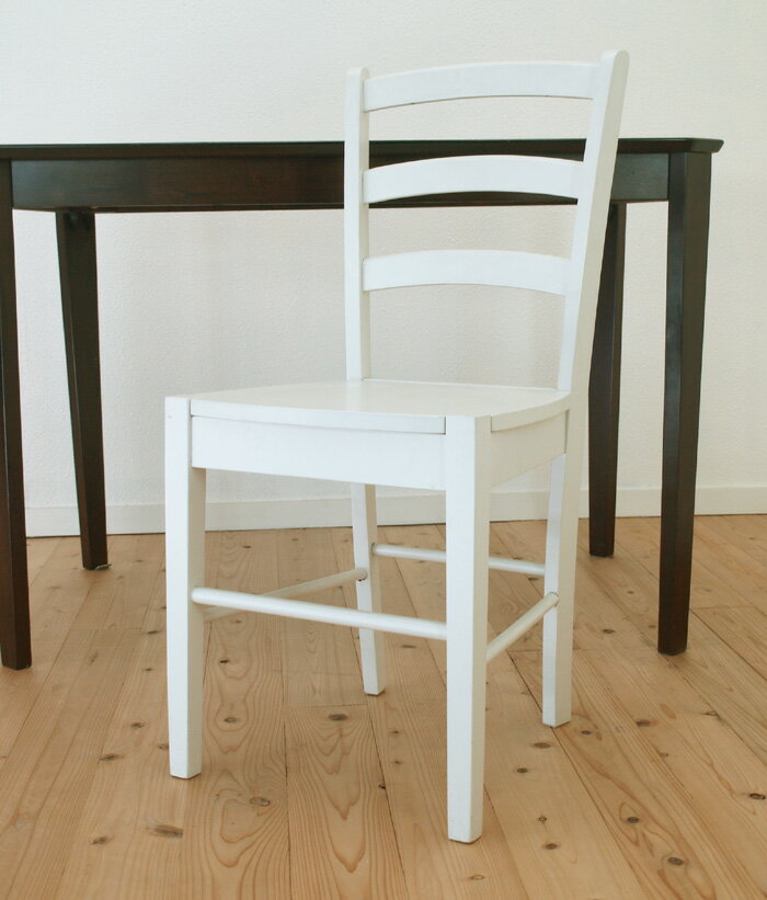 【木製チェア/CDK0383/ホワイト】白いダイニングチェア/白い木製食堂椅子/木製デスクチェア/白色ホワイト