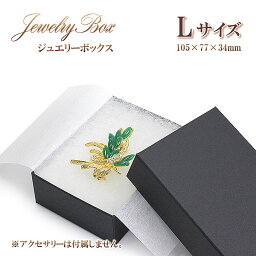 【Lサイズ】 ジュエリーボックス アクセサリーケース 箱 ケース BOX 小物入れ 収納 <strong>ブローチケース</strong> ネックレスケース 時計ケース ブレスレットケース 黒 ブラック 無地 大きなピアスケース プレゼント ラッピング ギフトボ 母の日ギフト 2024