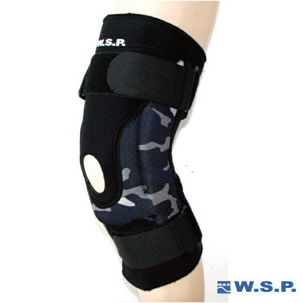 ウォータースポーツ専用W.S.P. GR9 WHT.CAMO（ホワイトカモ）有穴ウェット素材の膝サポーター膝の両側にヒンジが入り、膝をサポート