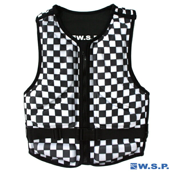 ウォータースポーツに最適W.S.P. MOLD VEST BLK.CHK（ブラックチェック）ライフジャケットアクション・ベスト