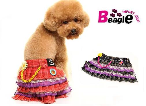 メール便送料無料!!♥♥ふりふりデニムスカート♥【犬服・ドッグウェア・ペットグッズ・DOG・ワンちゃん・セール】